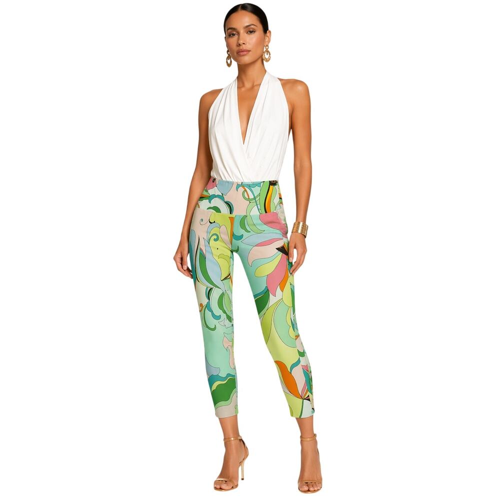 JEAN-PIERRE KLIFA Women's Portofino Pull On Cropped Pants/Leggings Blue Medium